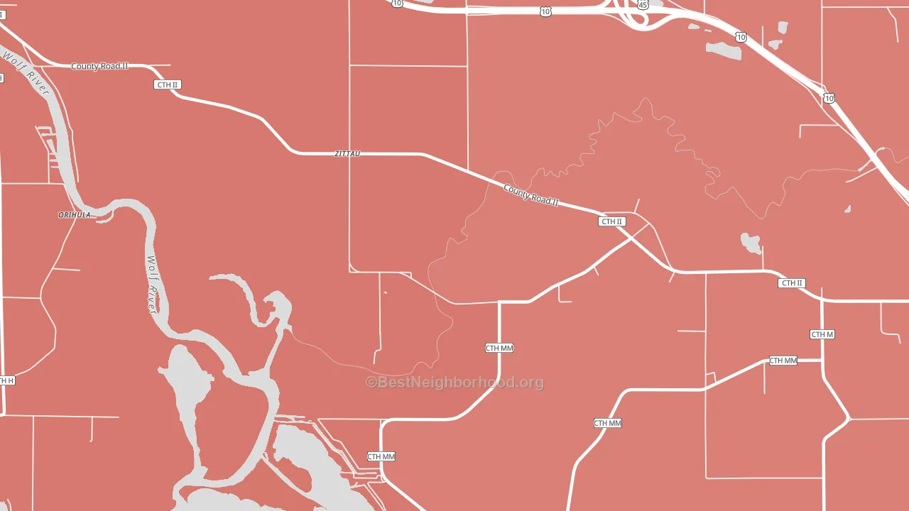 Zittau, WI block-group political-lean map