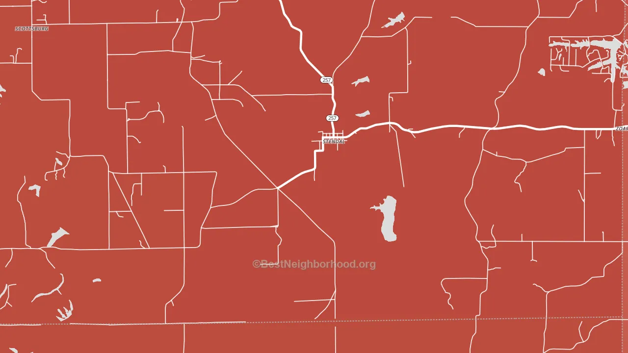 Zoar, IN block-group political-lean map