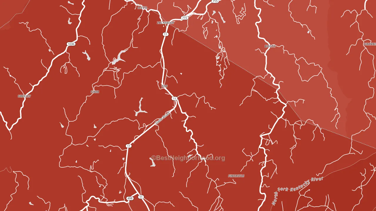 Zoe, KY block-group political-lean map