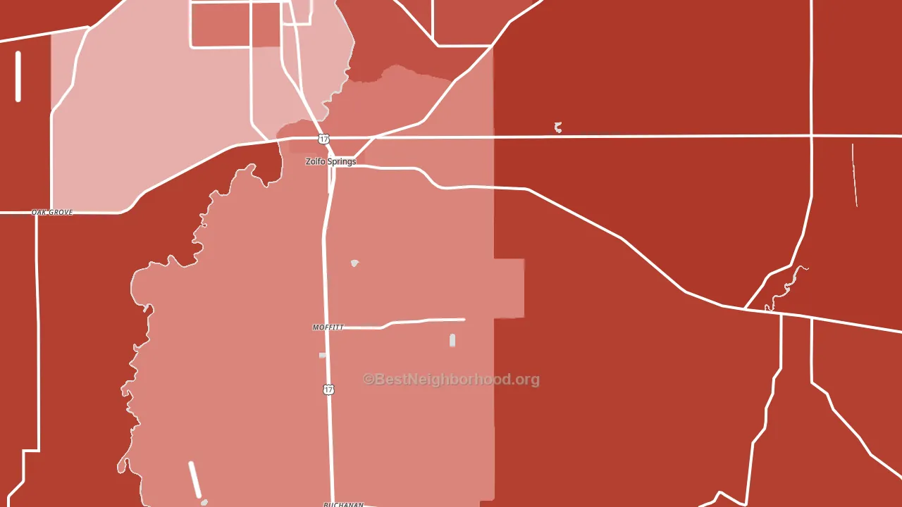 Zolfo Springs, FL block-group political-lean map