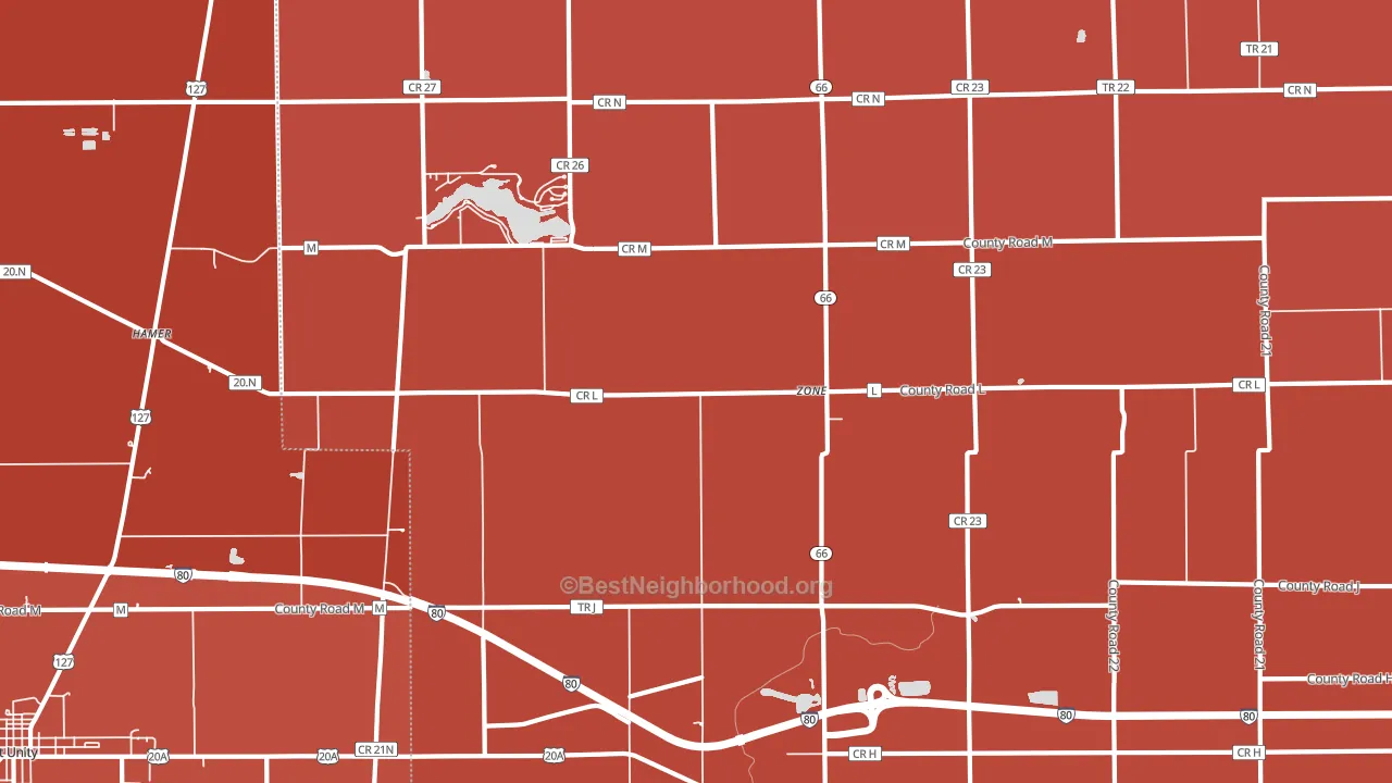 Zone, OH block-group political-lean map