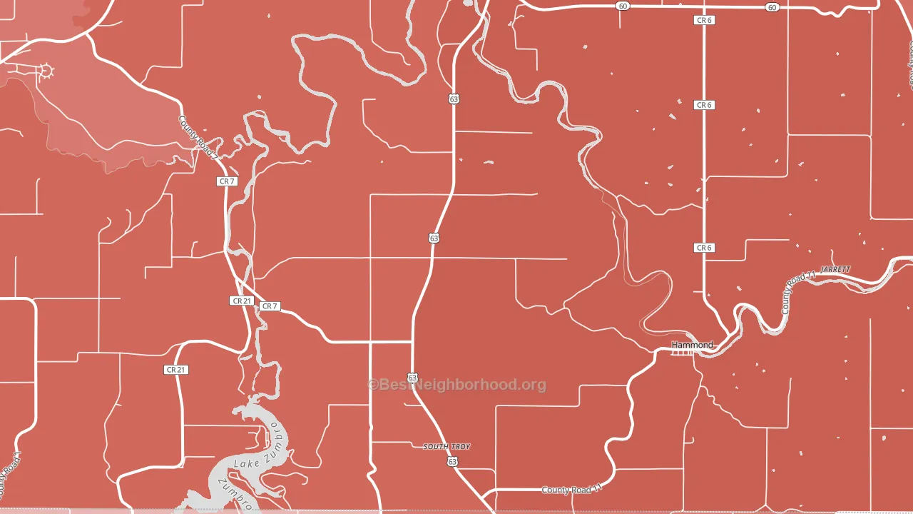 Zumbro Falls, MN block-group political-lean map