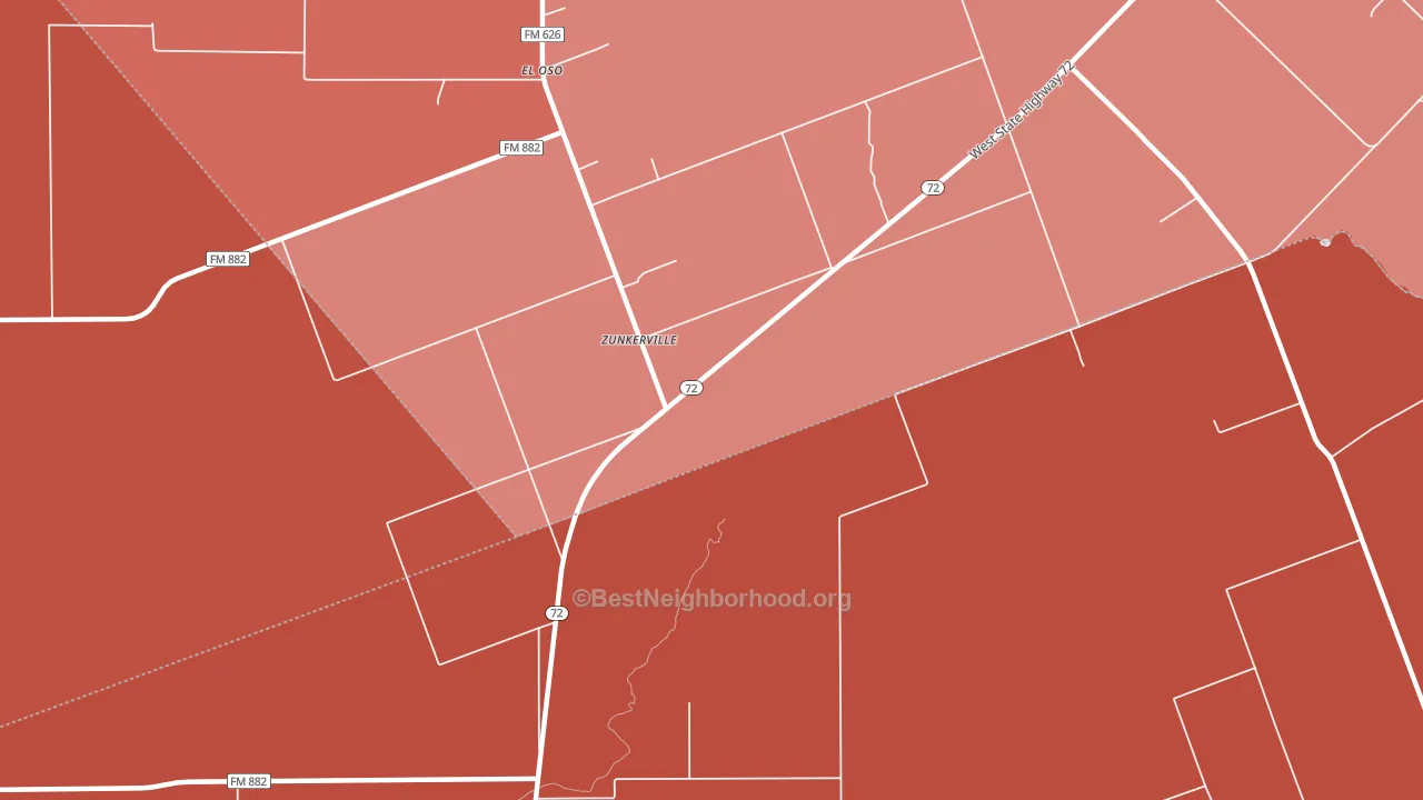 Zunkerville, TX block-group political-lean map