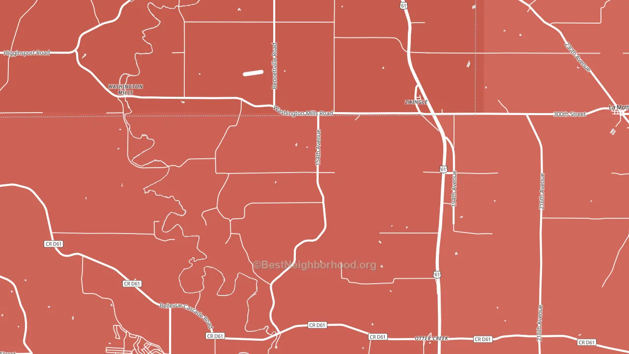 Zwingle, IA block-group political-lean map
