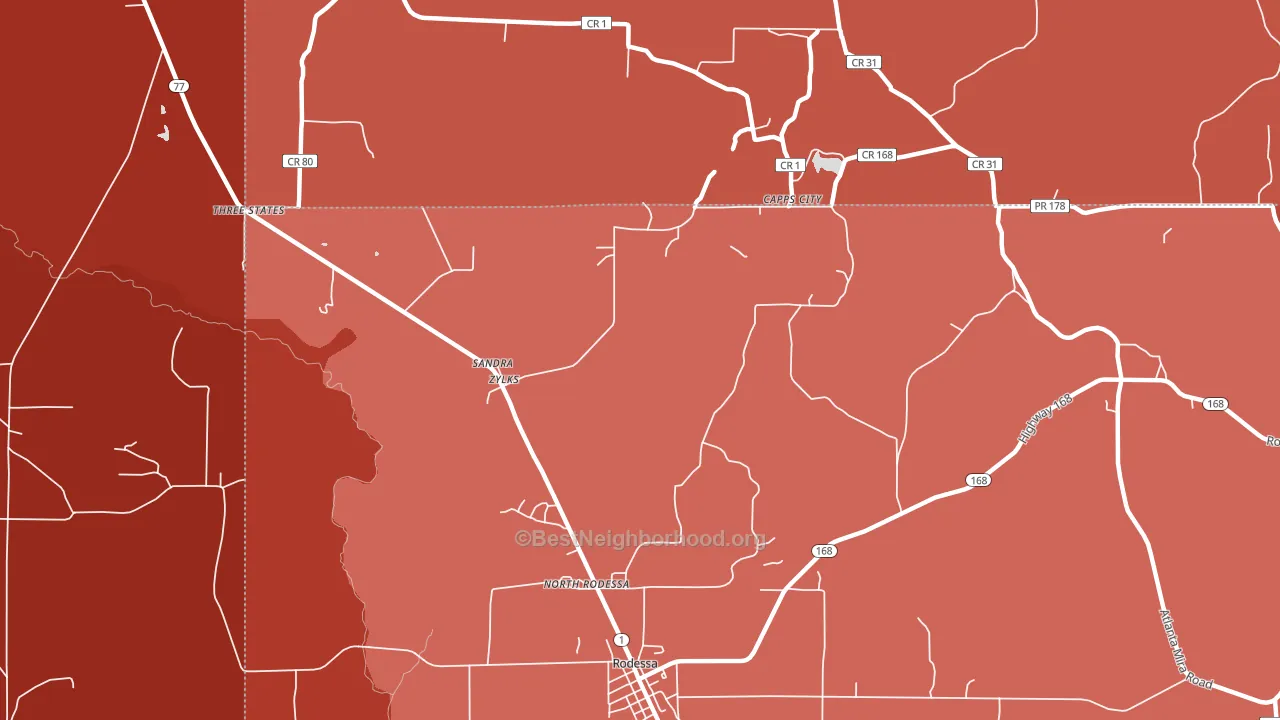Zylks, LA block-group political-lean map