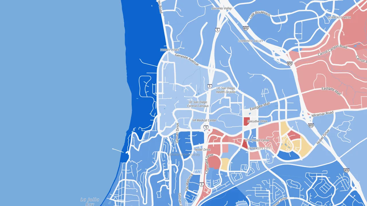 92093, CA map of race and ethnicity