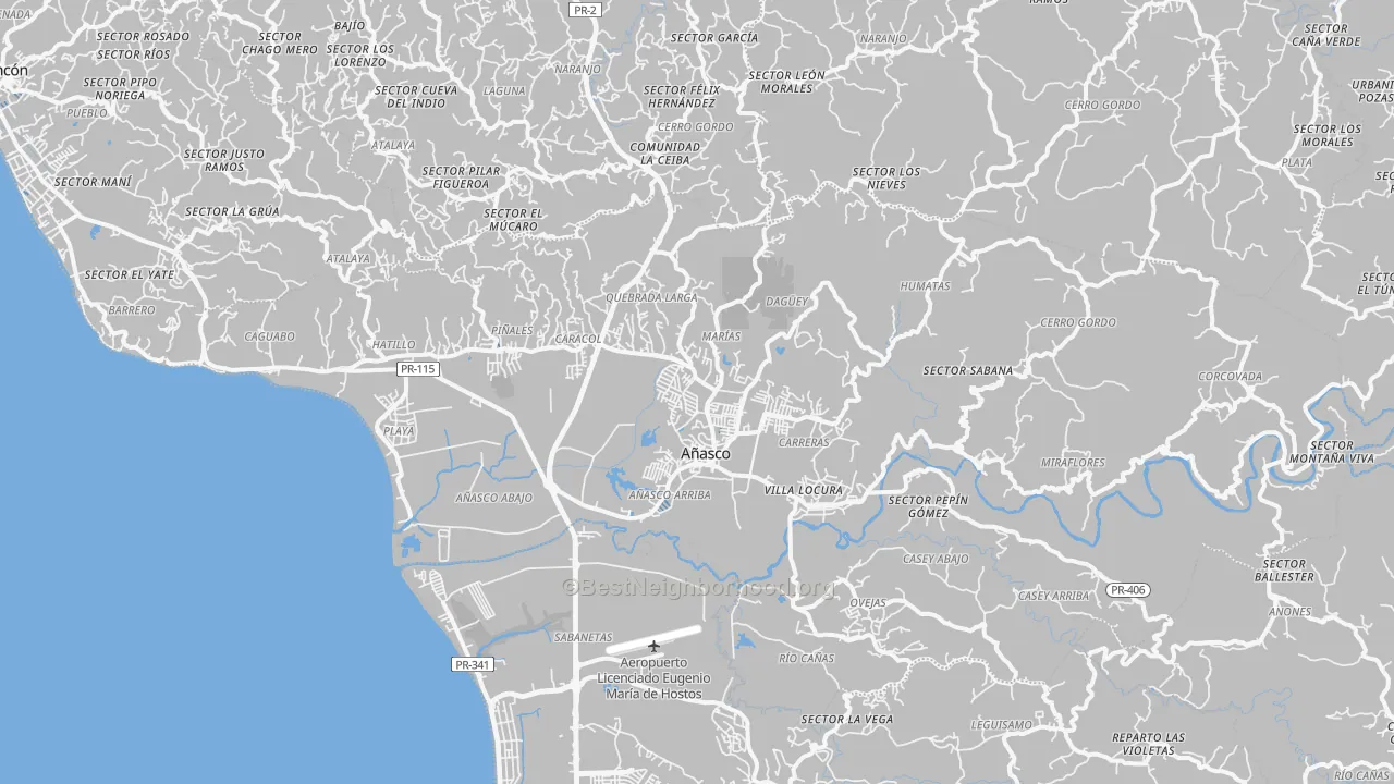 Transit Grade map of 00610, PR
