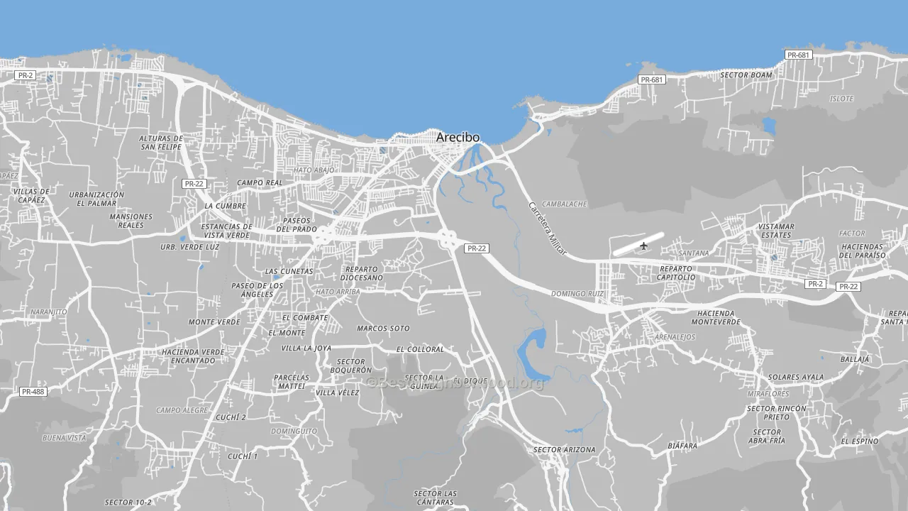 Transit Grade map of 00612, PR