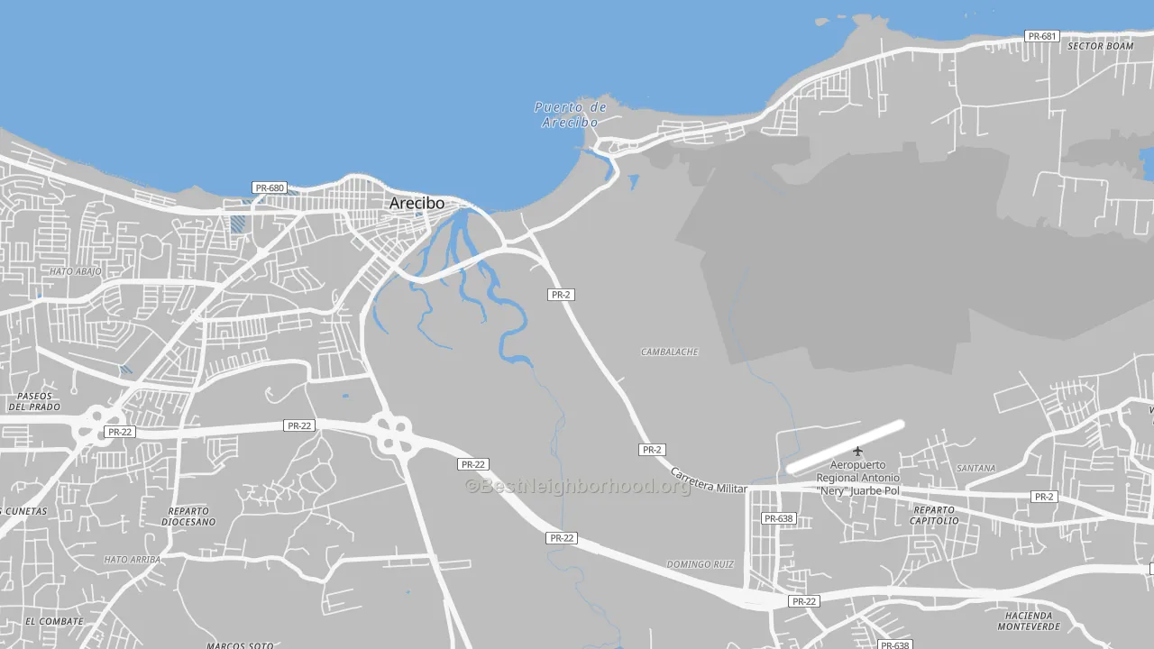 Transit Grade map of 00614, PR