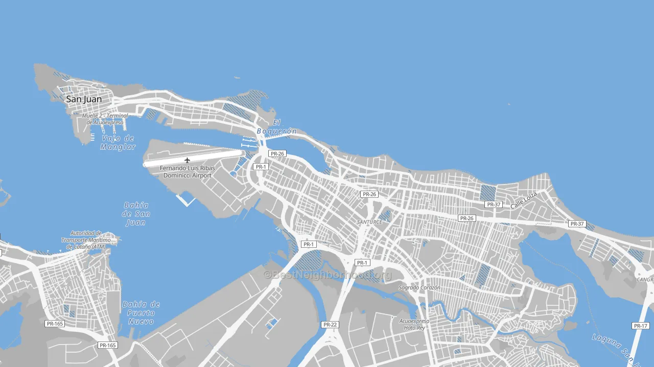 Transit Grade map of 00907, PR