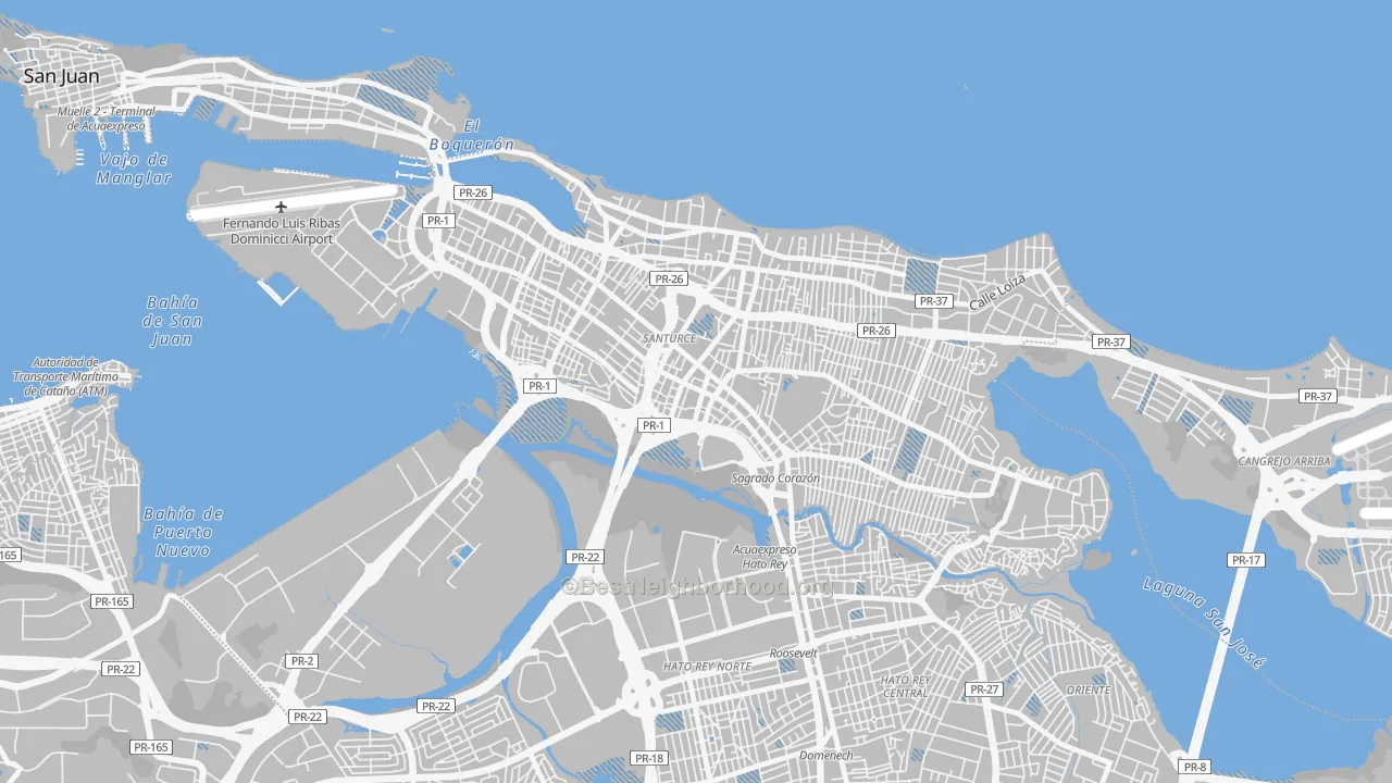 Transit Grade map of 00909, PR