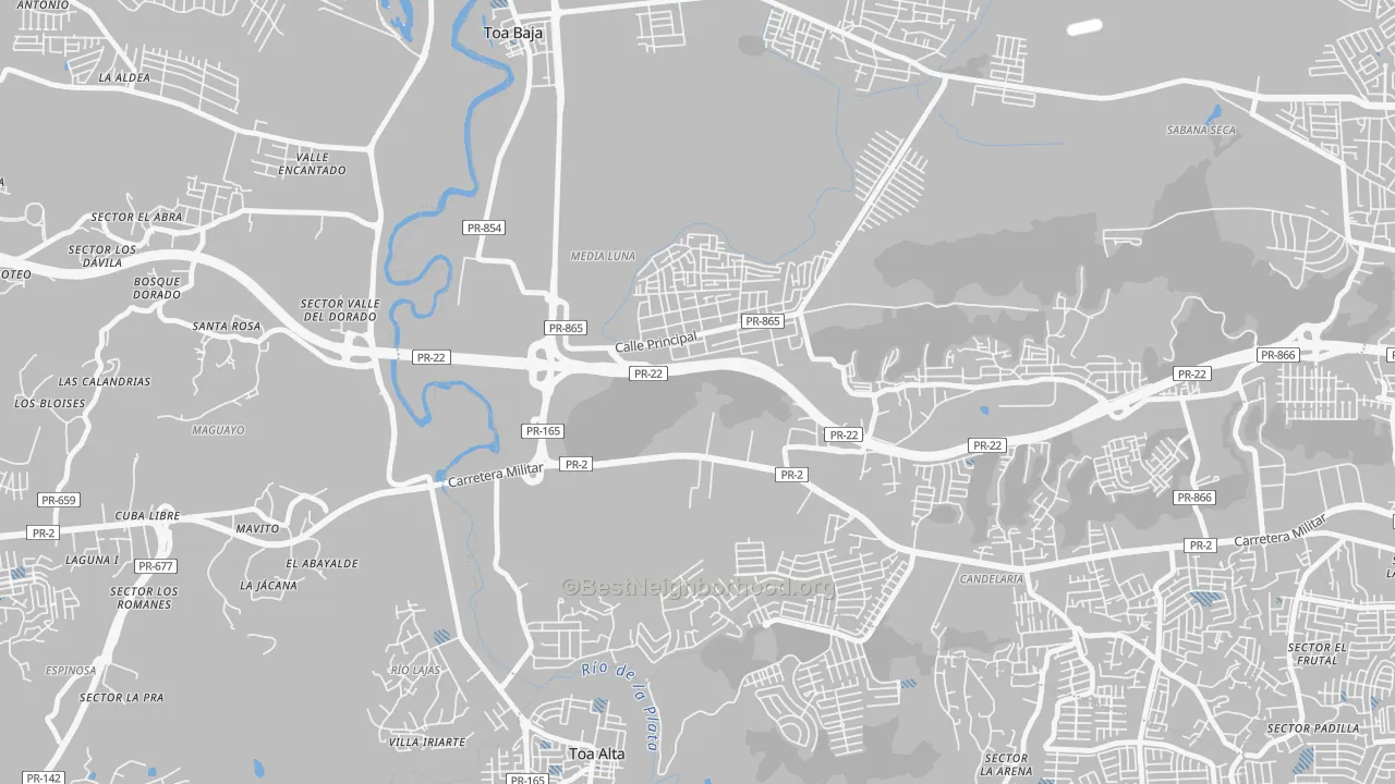 Transit Grade map of 00951, PR