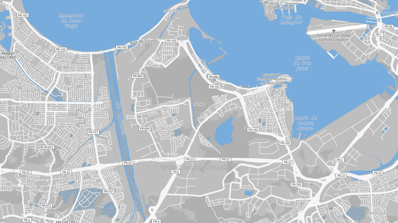 Transit Grade map of 00962, PR