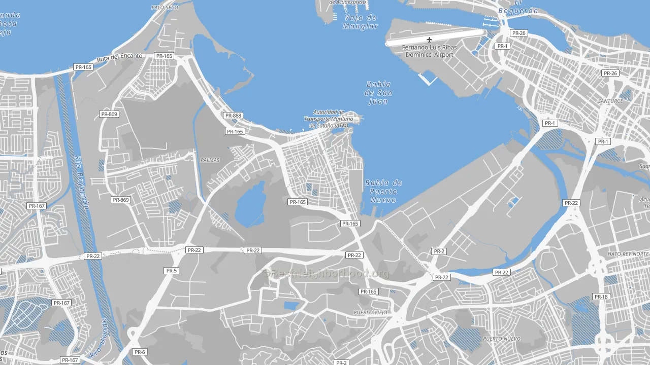 Transit Grade map of 00965, PR