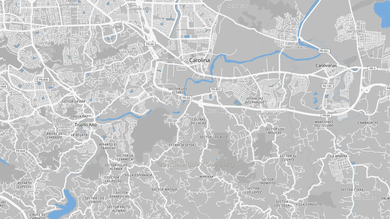 Transit Grade map of 00987, PR