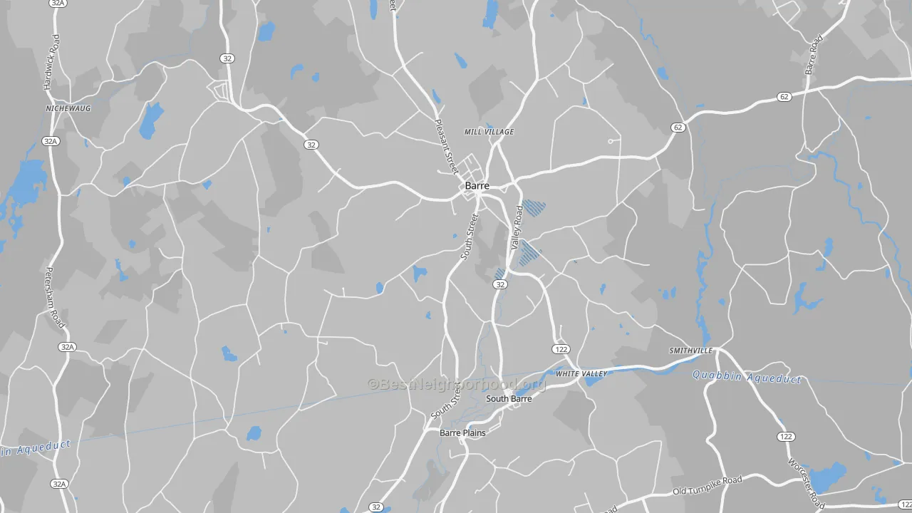 Transit Grade map of 01005, MA