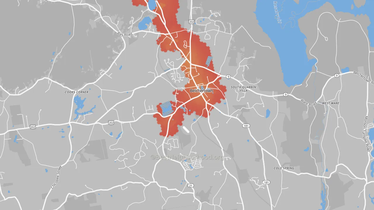 Transit Grade map of 01007, MA