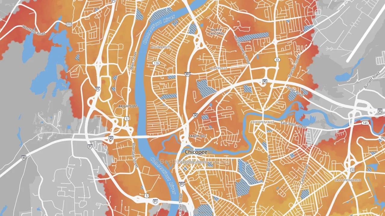 Transit Grade map of 01013, MA