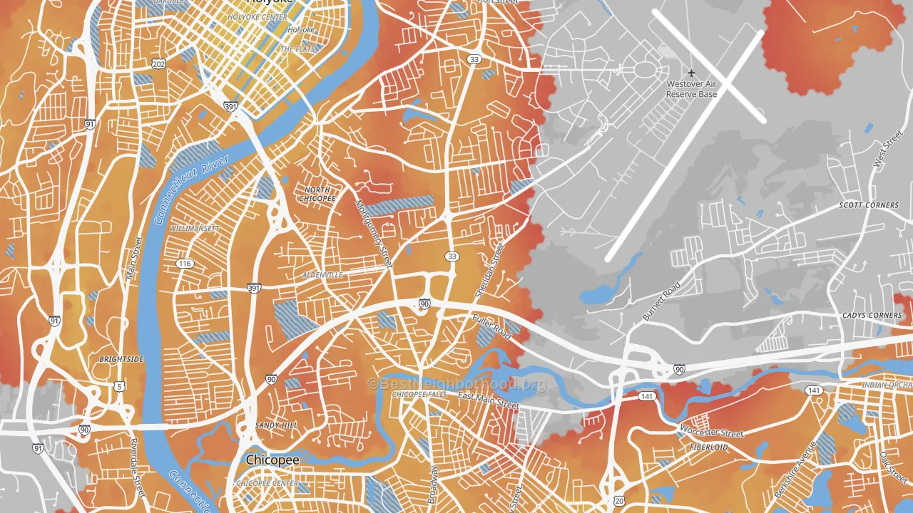 Transit Grade map of 01020, MA