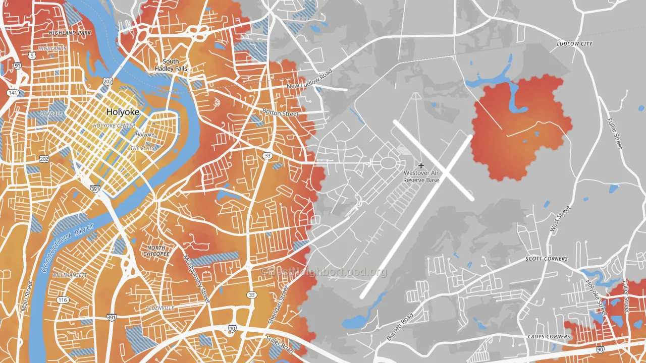 Transit Grade map of 01022, MA
