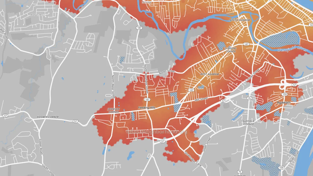 Transit Grade map of 01030, MA