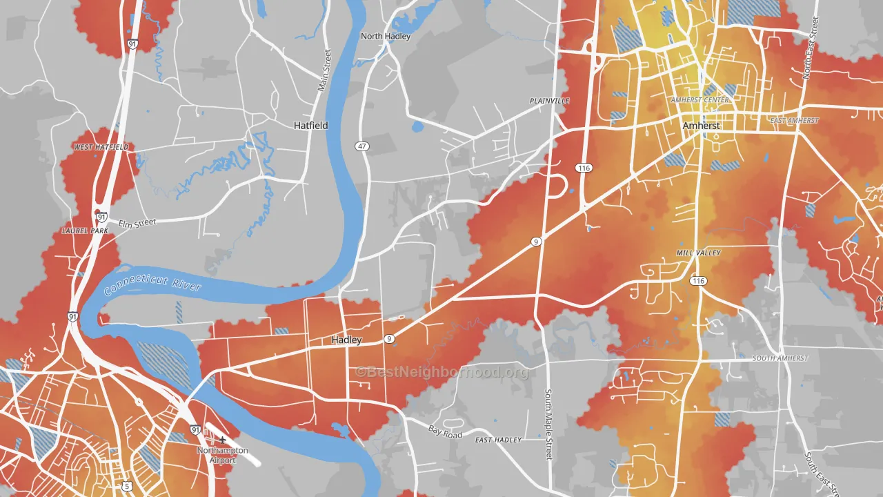 Transit Grade map of 01035, MA