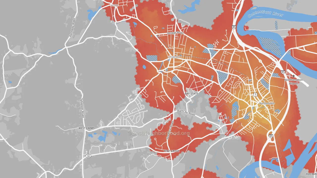 Transit Grade map of 01062, MA