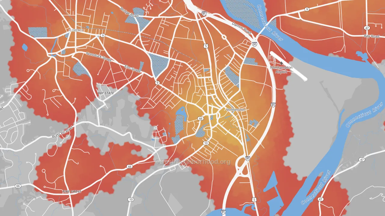 Transit Grade map of 01063, MA