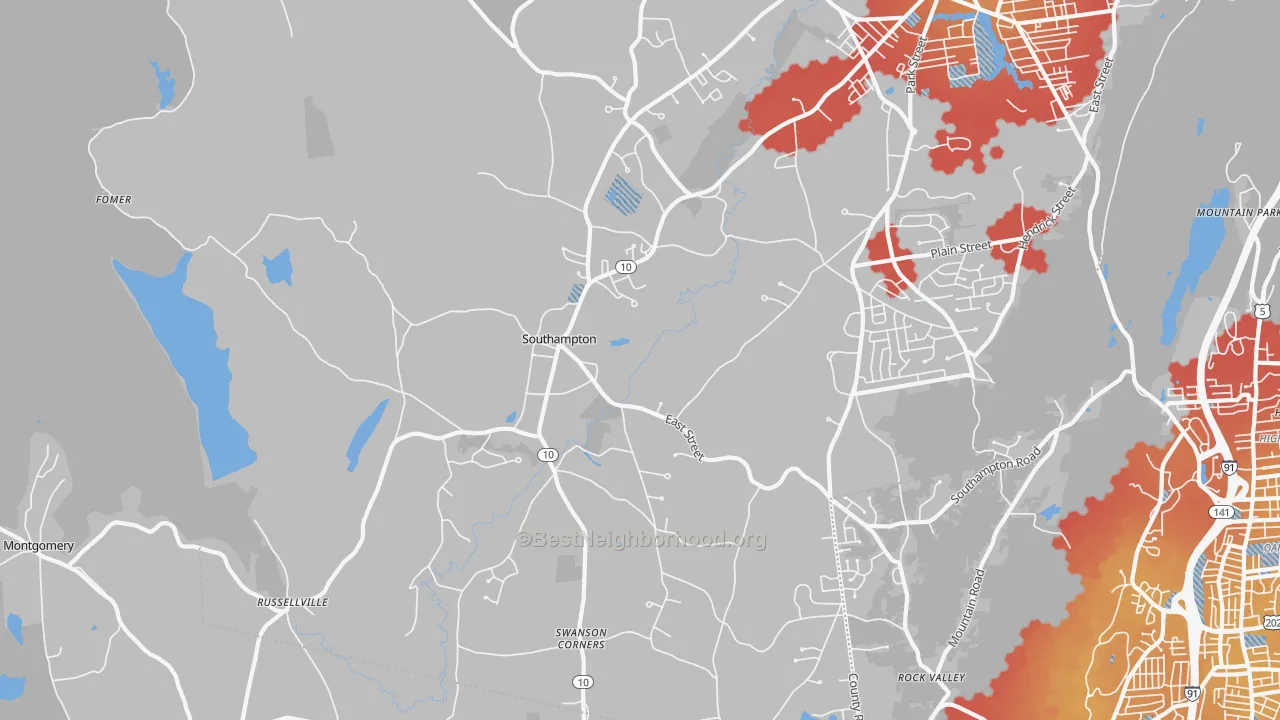 Transit Grade map of 01073, MA