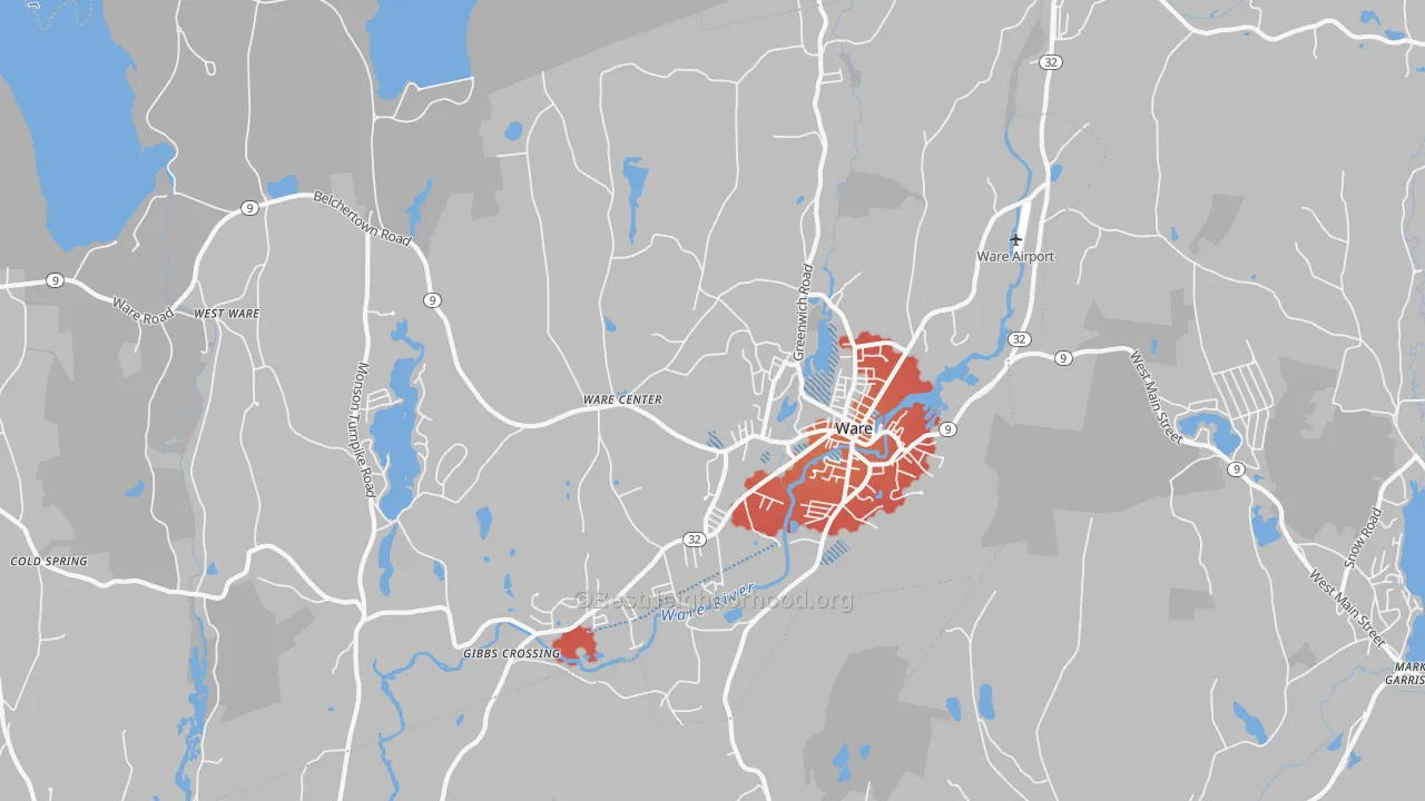Transit Grade map of 01082, MA