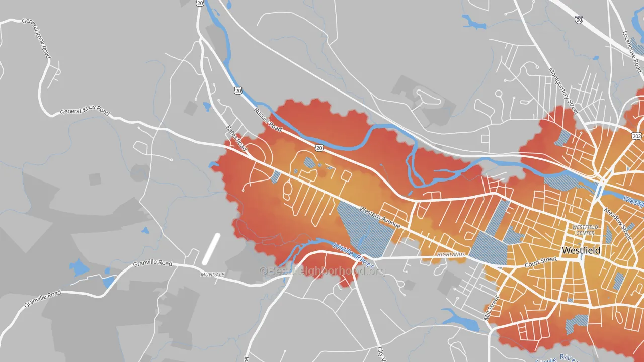 Transit Grade map of 01086, MA