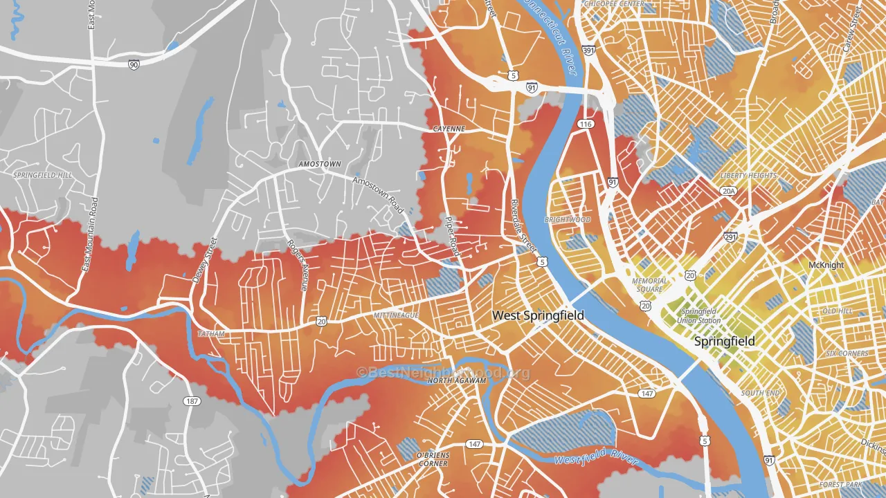 Transit Grade map of 01089, MA