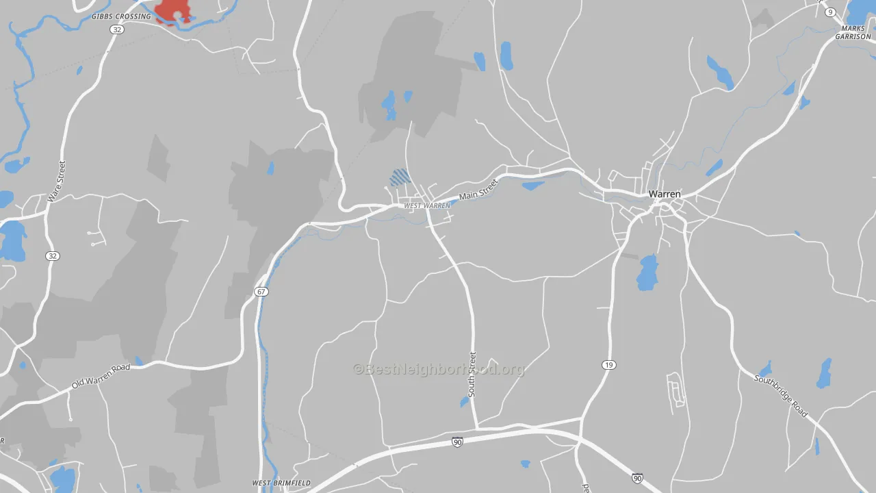 Transit Grade map of 01092, MA
