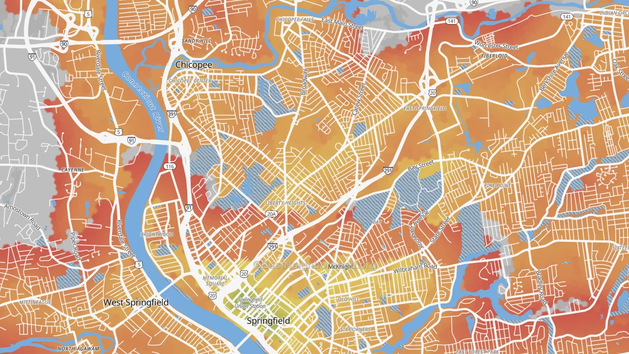 Transit Grade map of 01104, MA