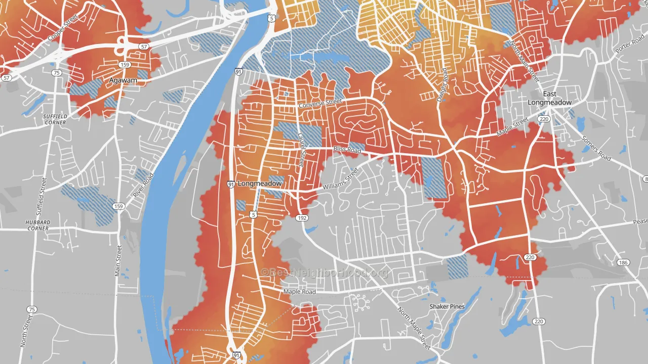 Transit Grade map of 01106, MA