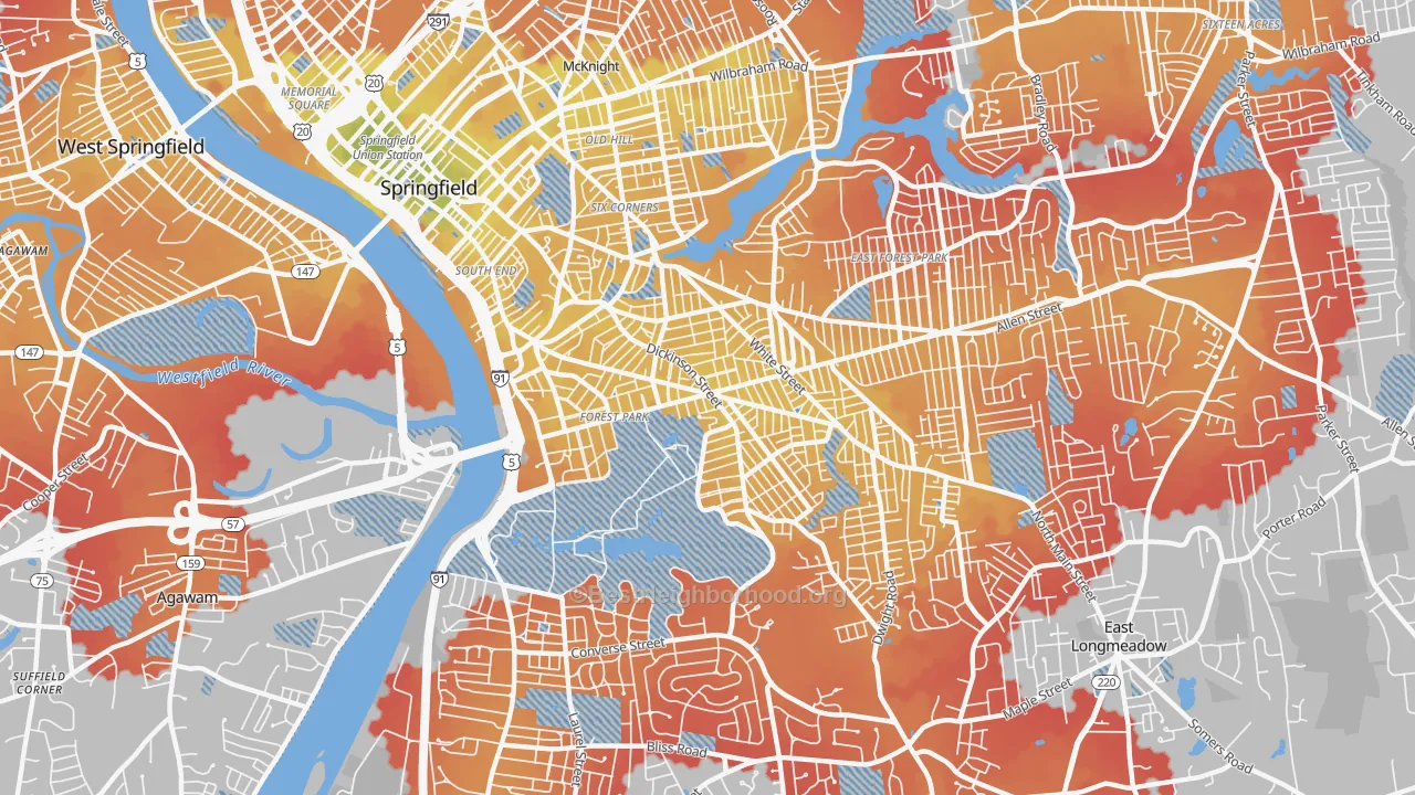 Transit Grade map of 01108, MA