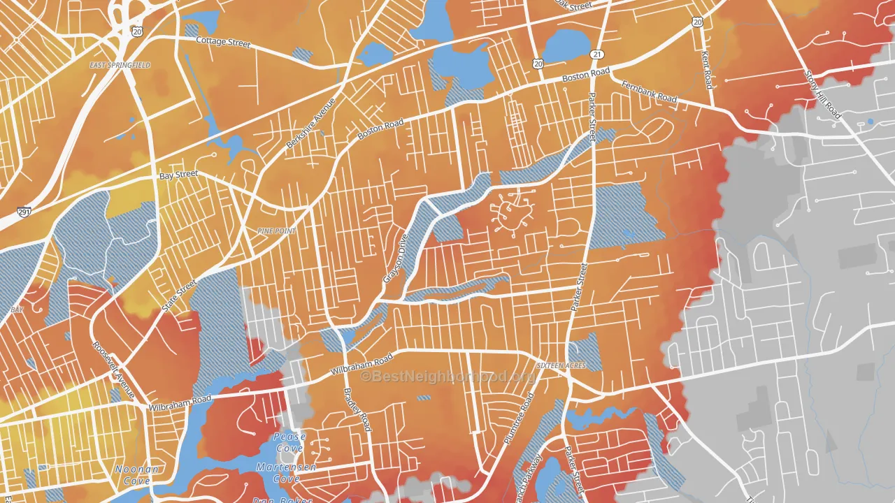 Transit Grade map of 01119, MA