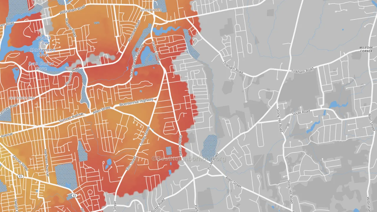Transit Grade map of 01128, MA