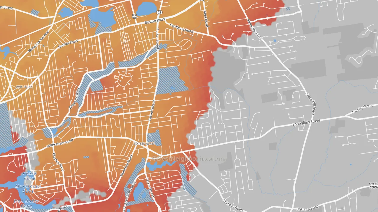 Transit Grade map of 01129, MA