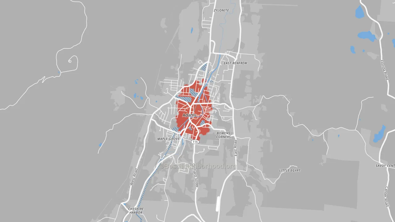 Transit Grade map of 01220, MA