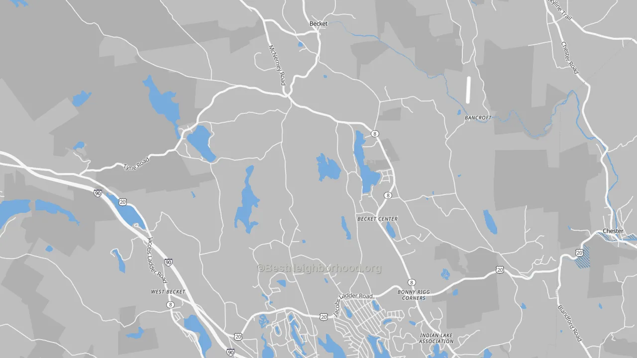 Transit Grade map of 01223, MA