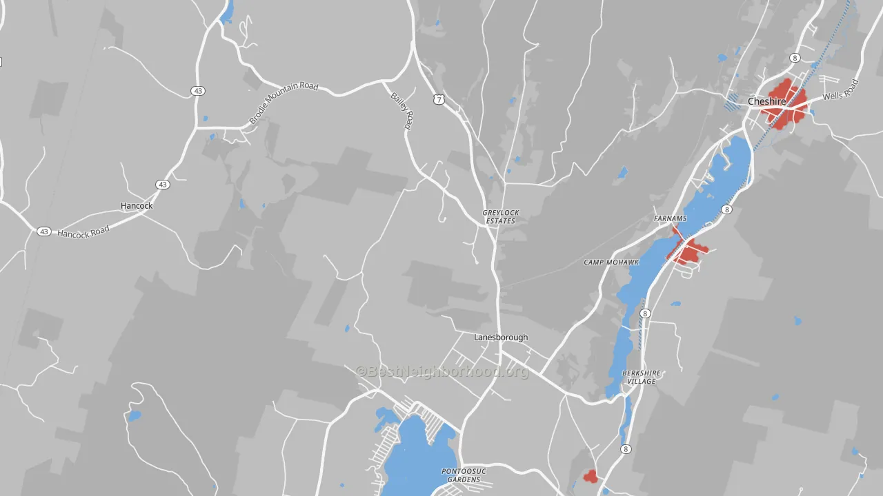 Transit Grade map of 01237, MA
