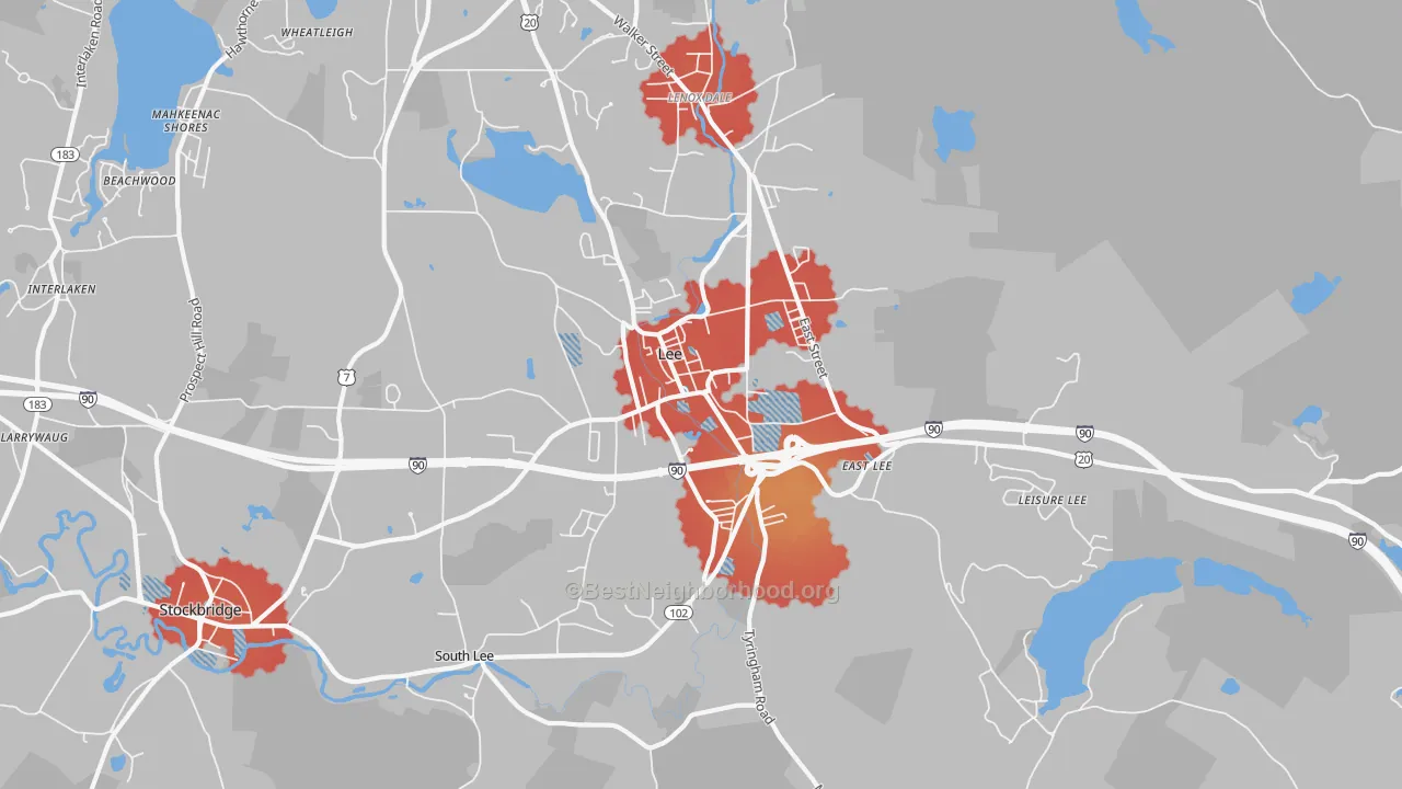 Transit Grade map of 01238, MA