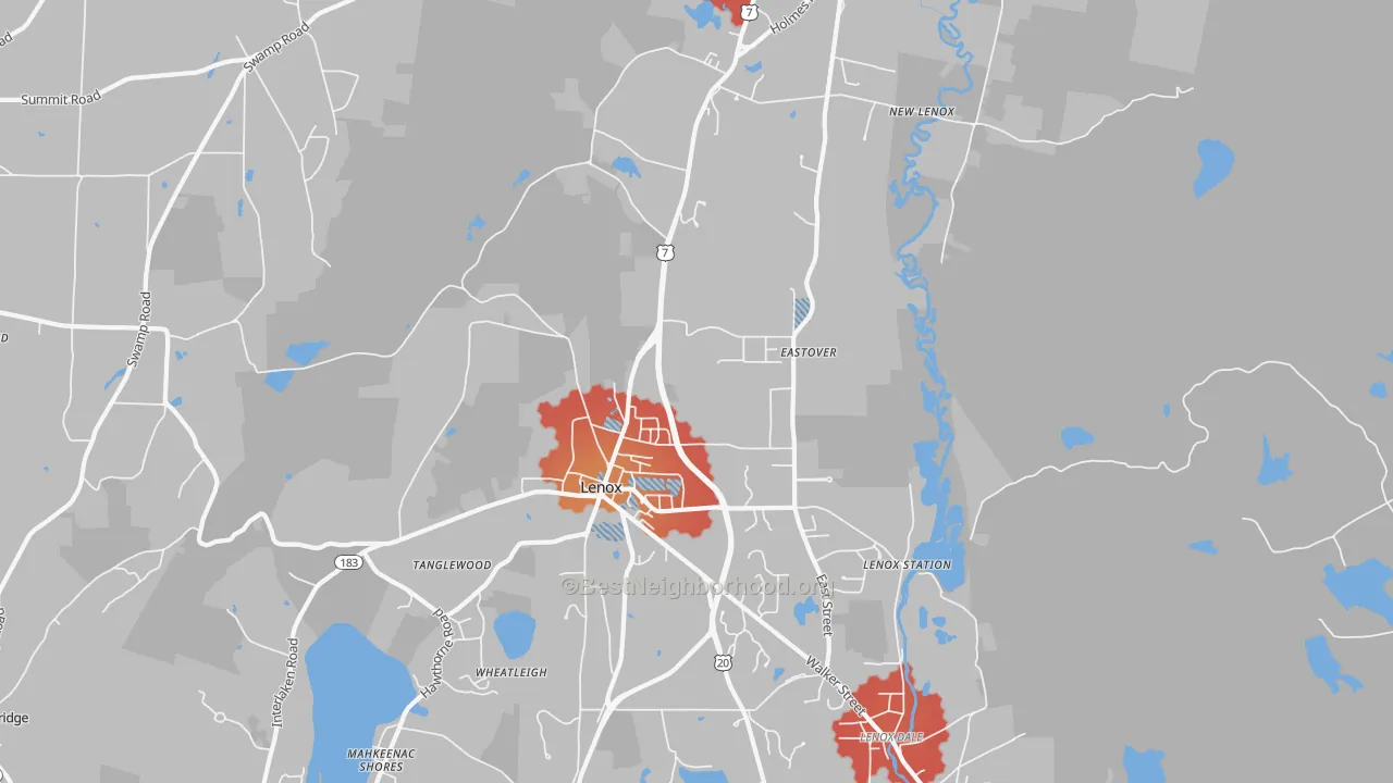 Transit Grade map of 01240, MA