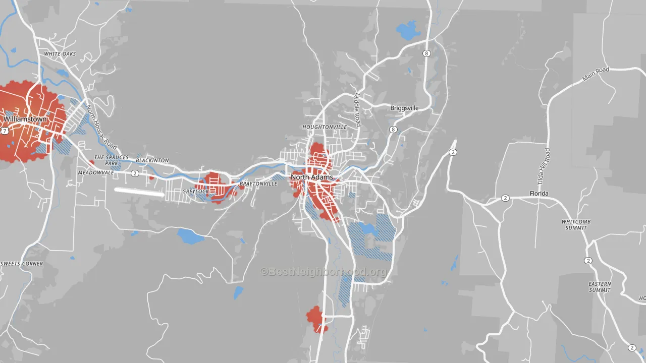 Transit Grade map of 01247, MA