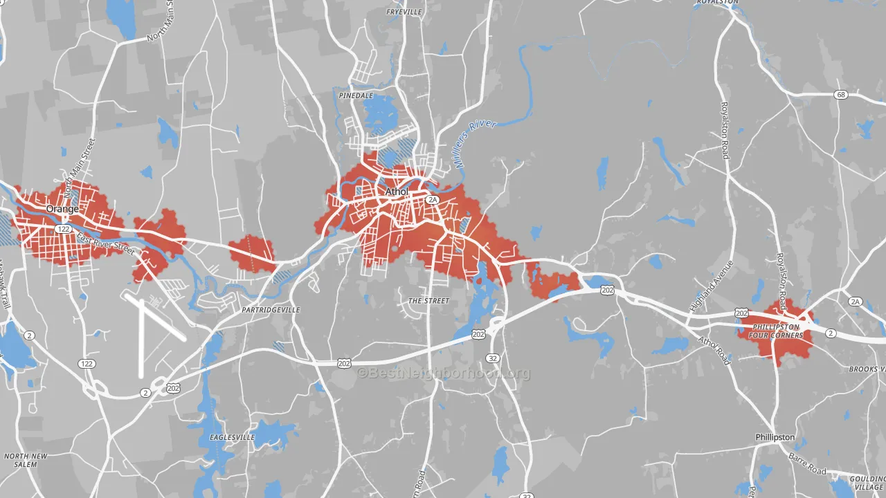 Transit Grade map of 01331, MA