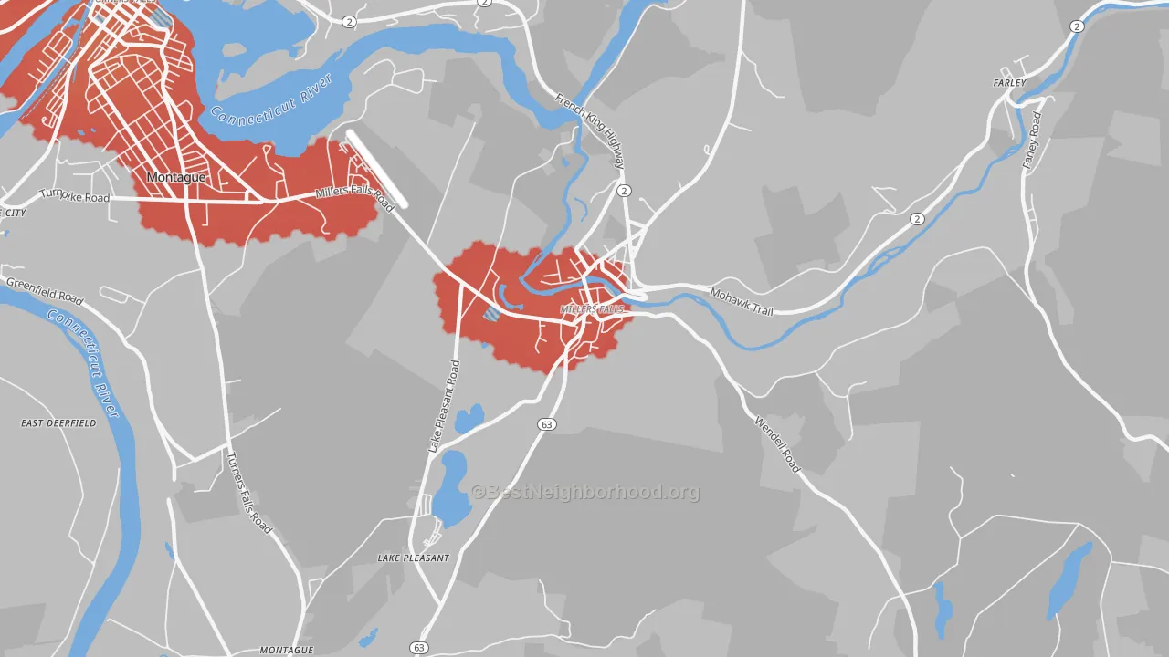 Transit Grade map of 01349, MA