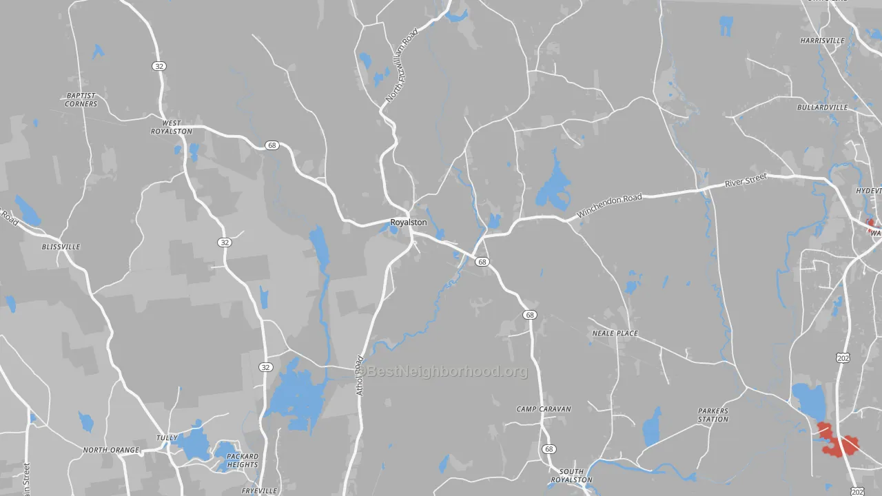 Transit Grade map of 01368, MA