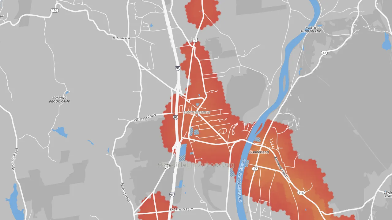 Transit Grade map of 01373, MA
