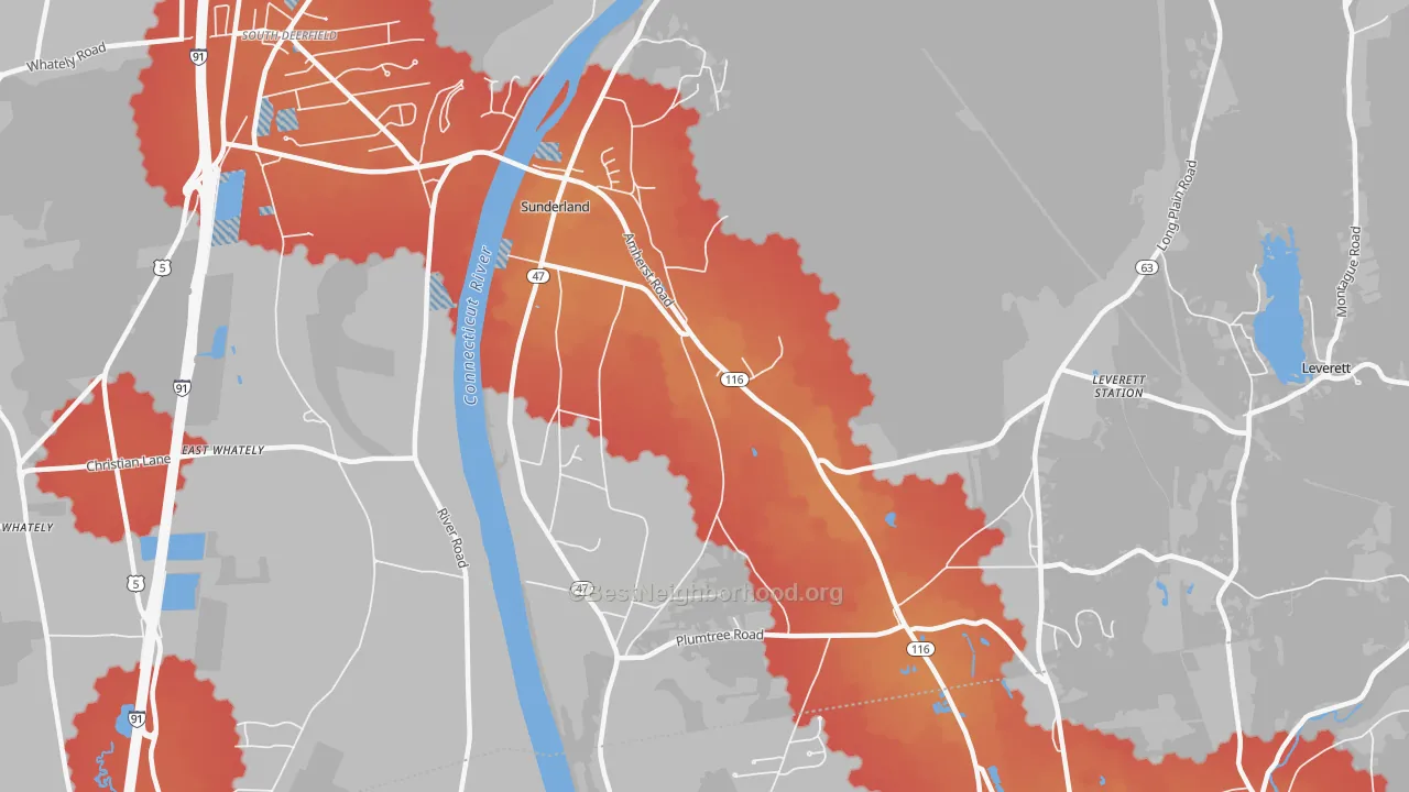 Transit Grade map of 01375, MA